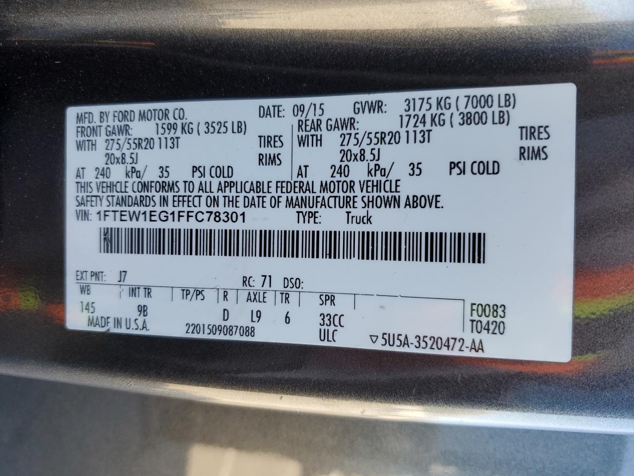 2015 FORD F-150