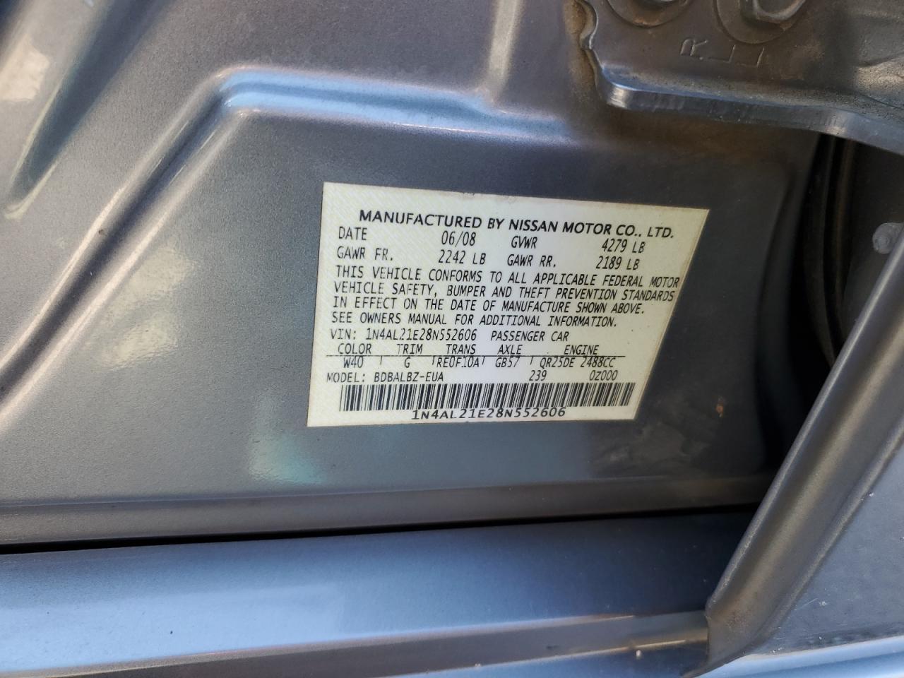 2008 NISSAN ALTIMA