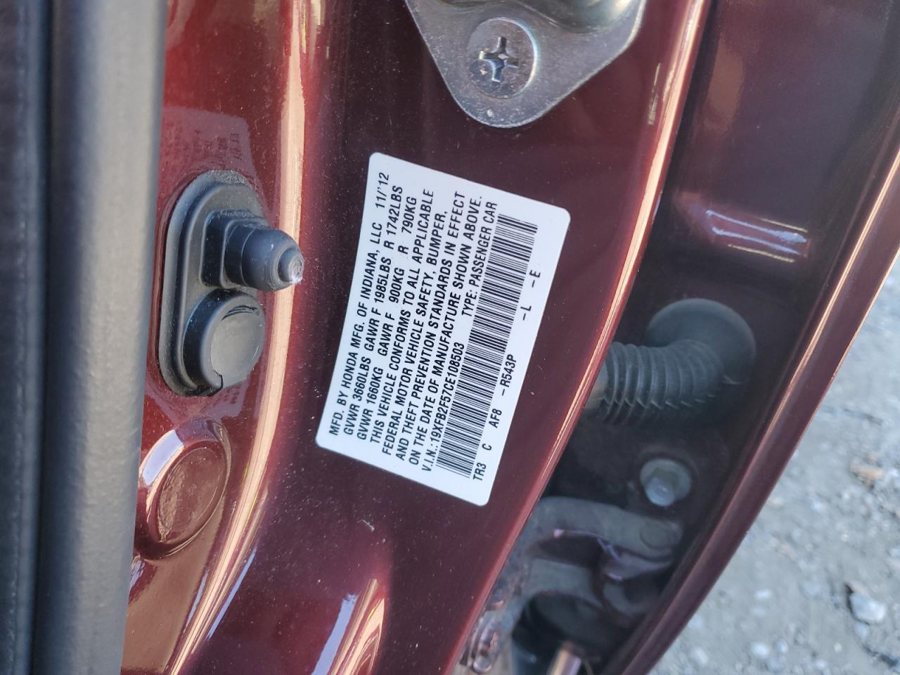 2012 HONDA CIVIC