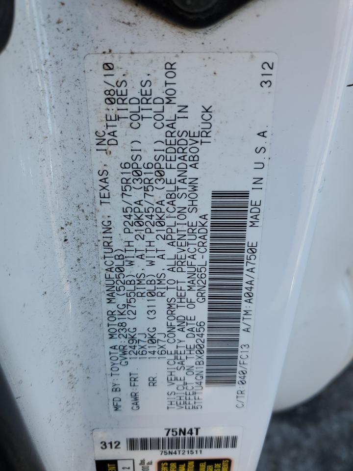2011 TOYOTA TACOMA