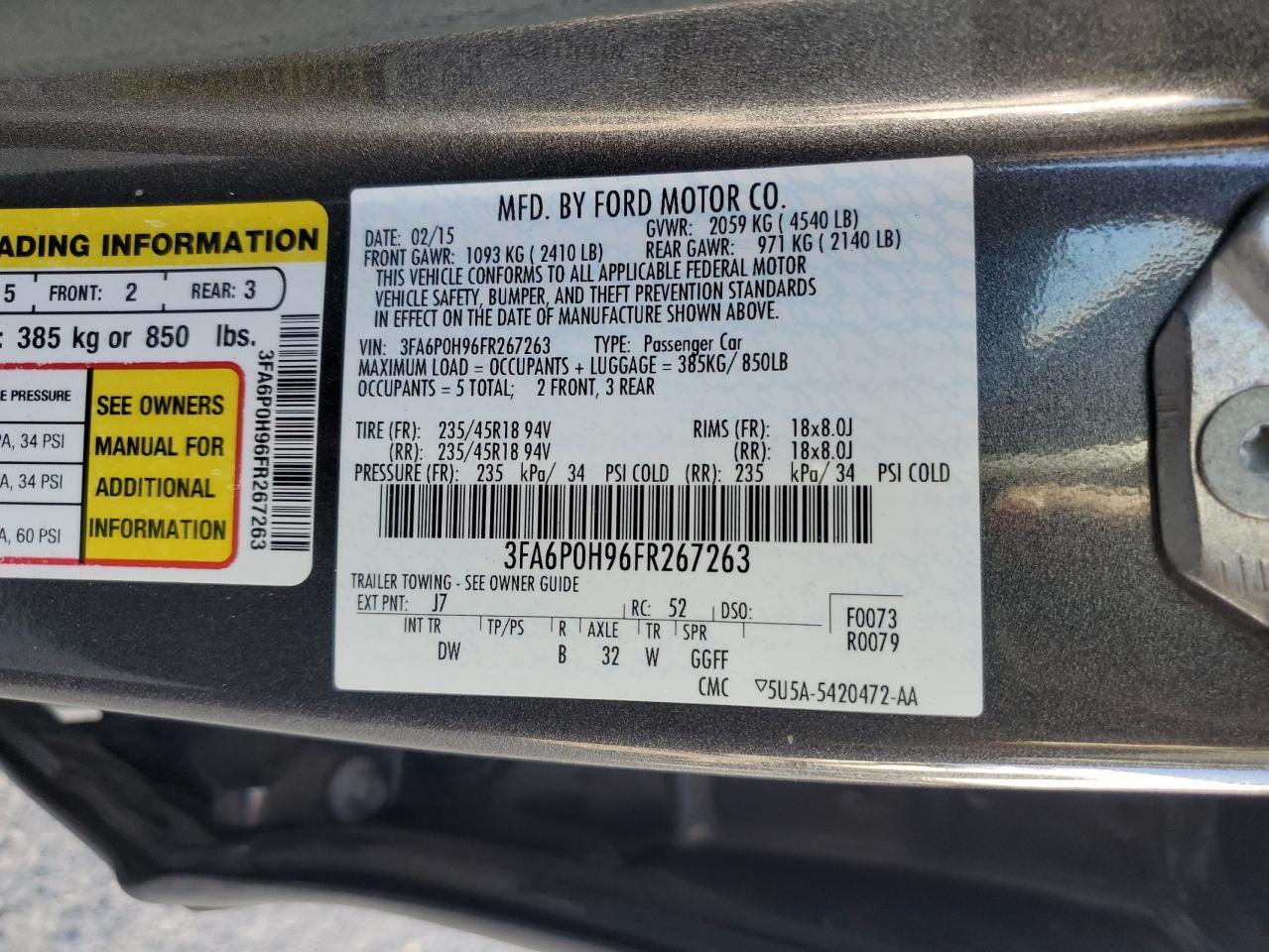 2015 FORD FUSION
