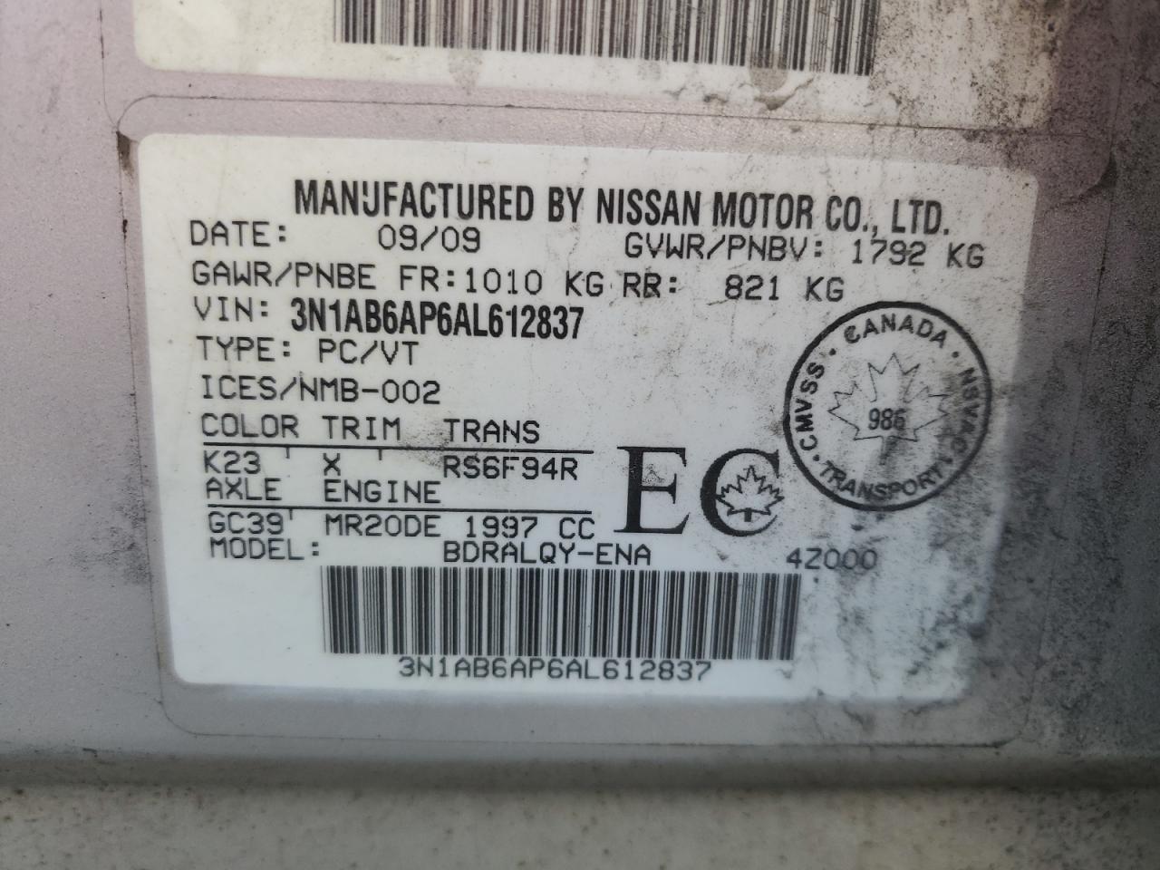 2010 NISSAN SENTRA