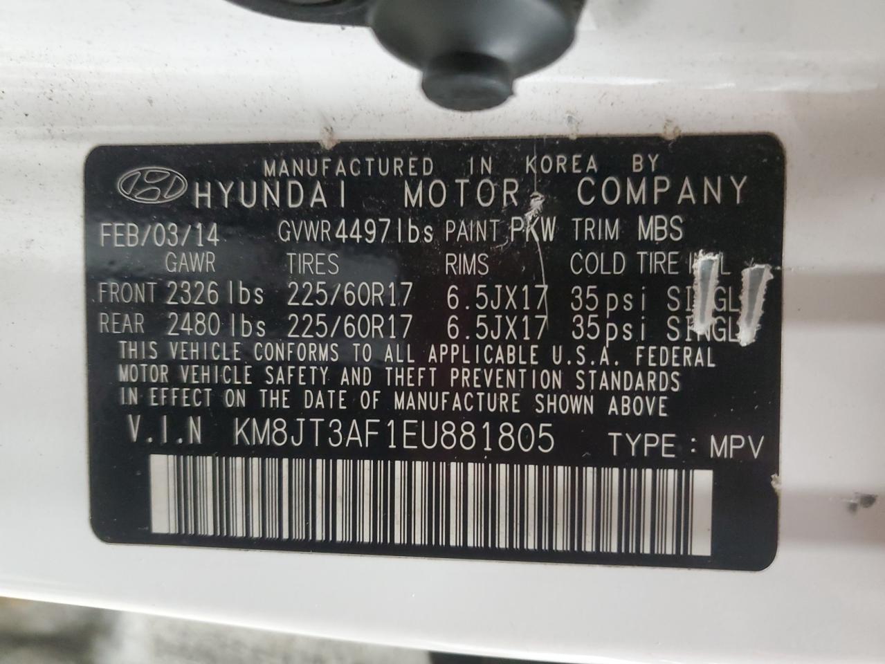 2014 HYUNDAI TUCSON