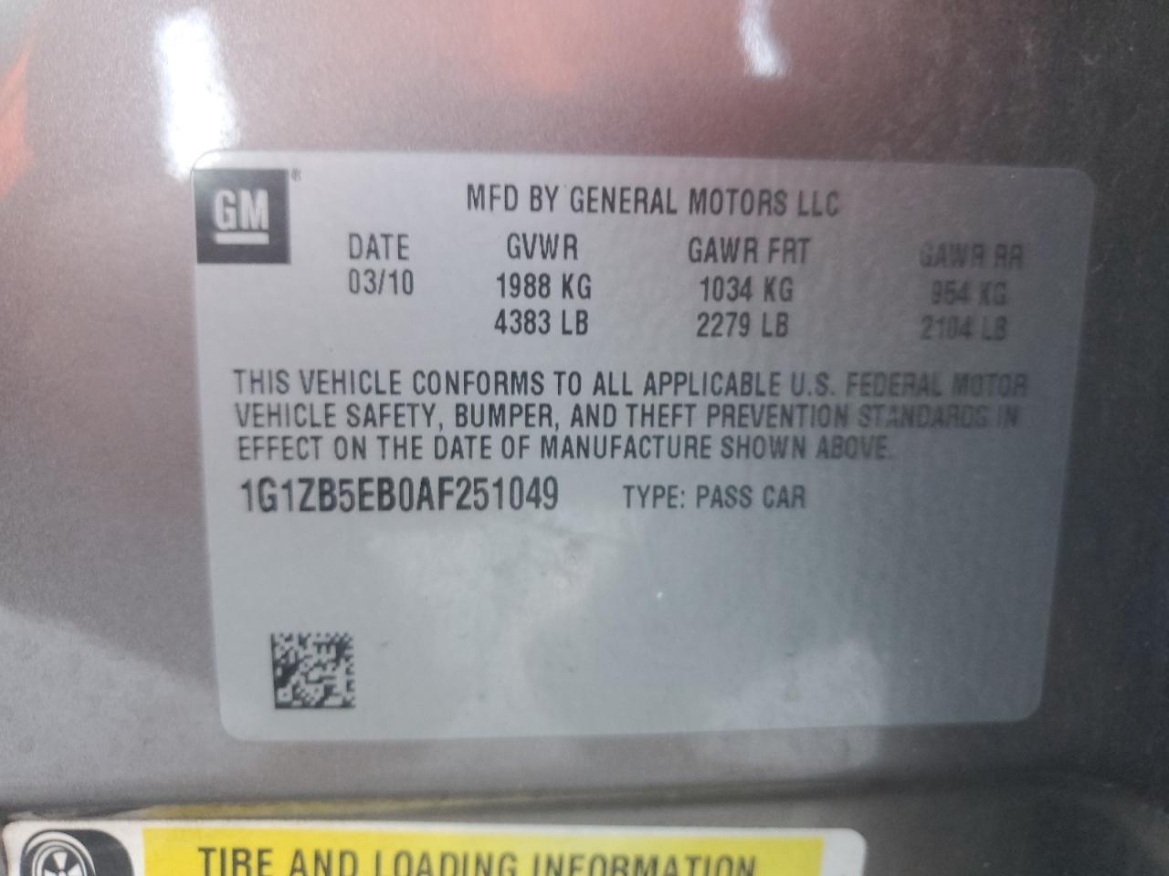 2010 CHEVROLET MALIBU