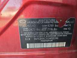 2012 HYUNDAI SONATA