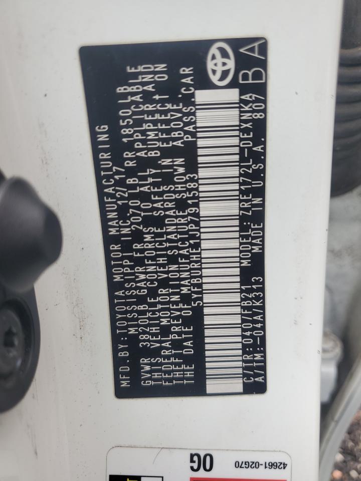 2018 TOYOTA COROLLA