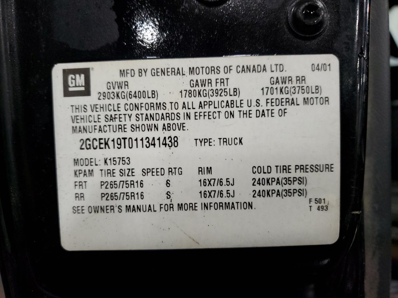 2001 CHEVROLET Silverado