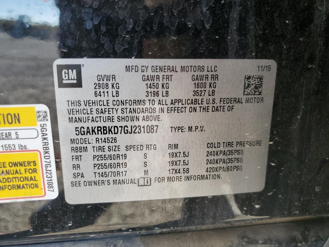 2016 BUICK ENCLAVE
