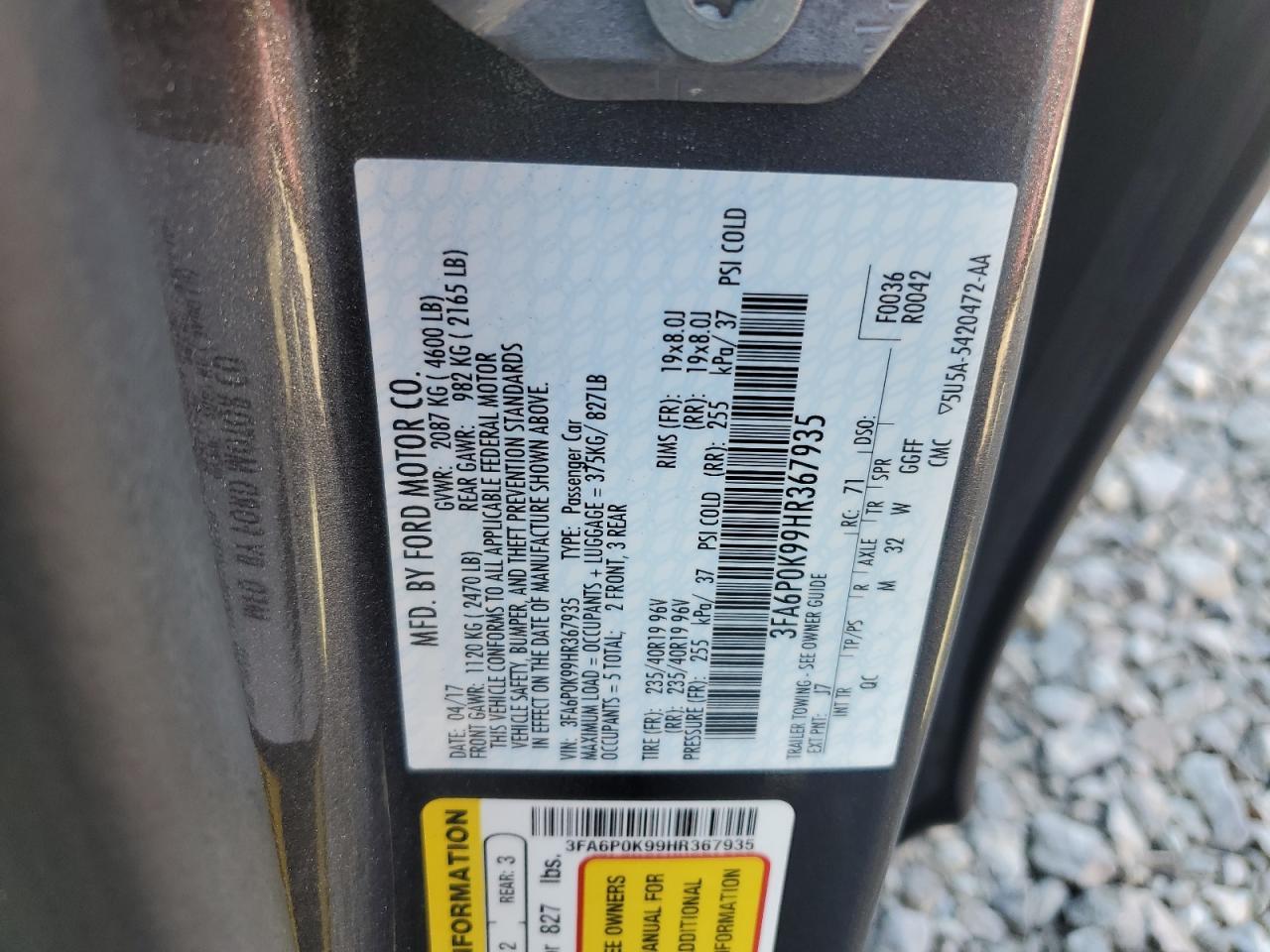 2017 FORD FUSION