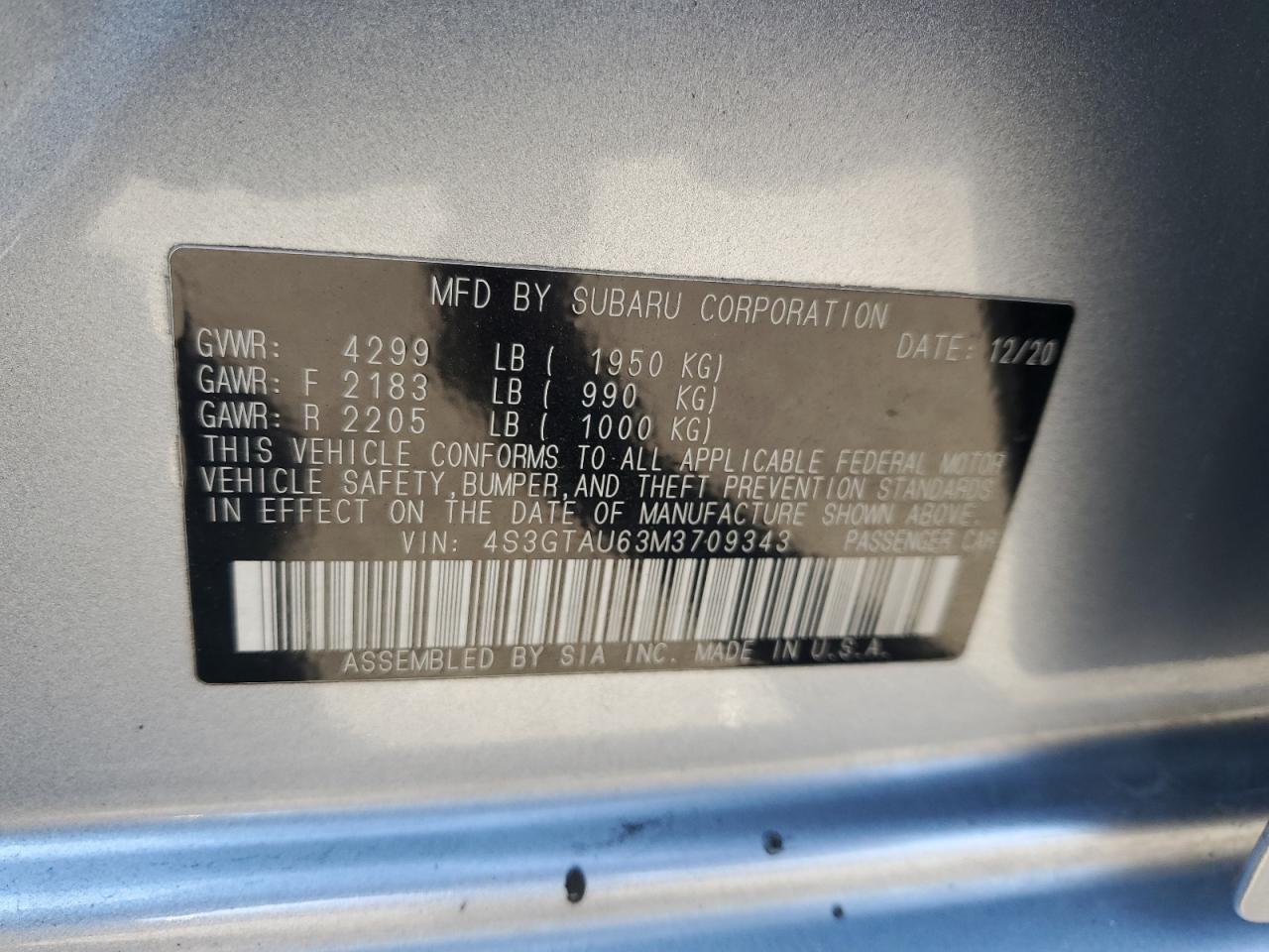 2021 SUBARU IMPREZA
