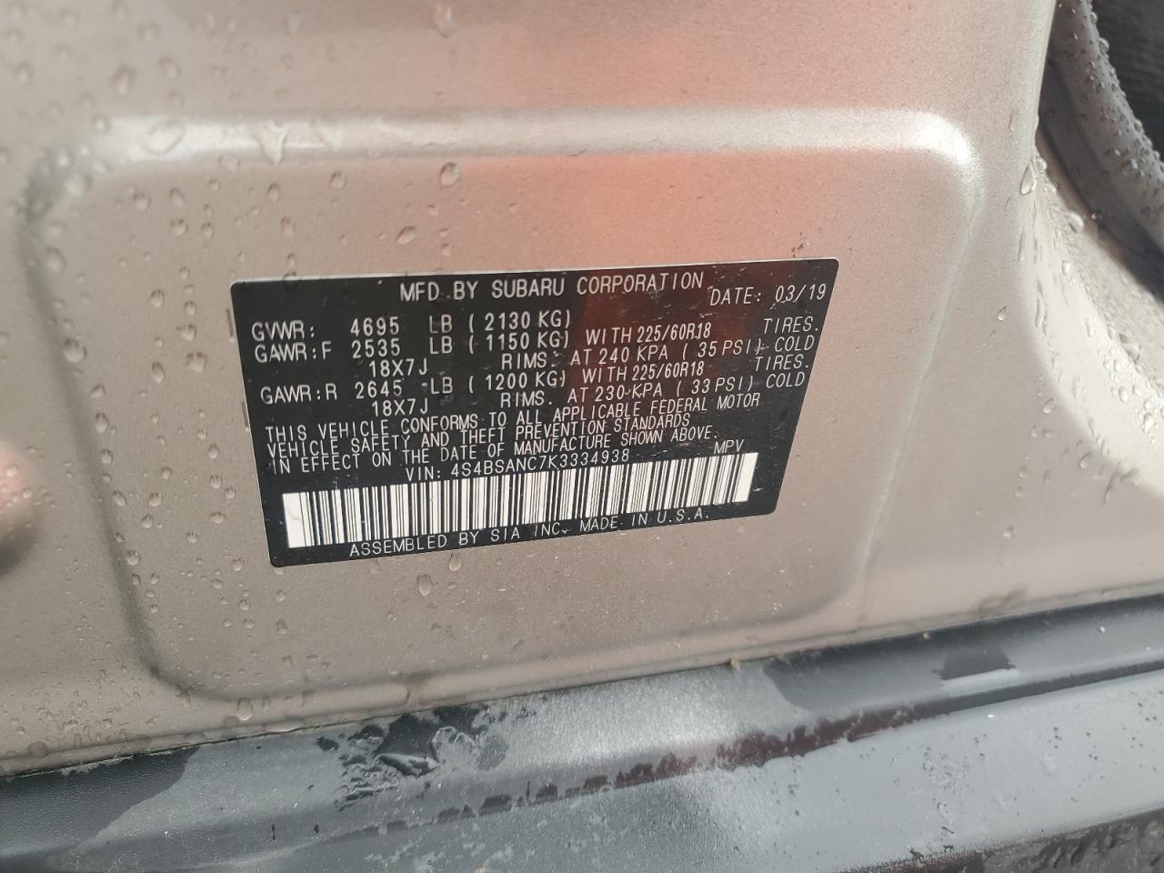2019 SUBARU Outback