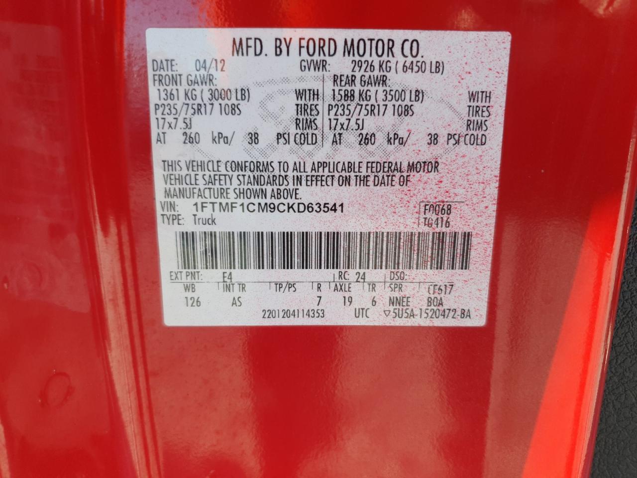 2012 FORD F-150