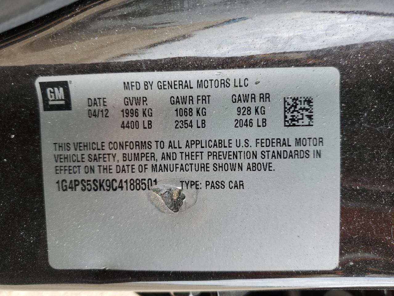 2012 BUICK VERANO