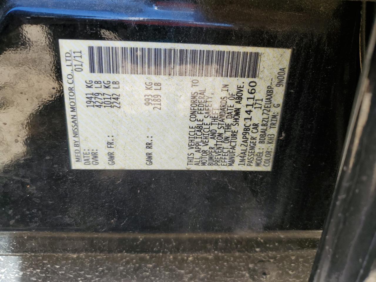 2011 NISSAN ALTIMA