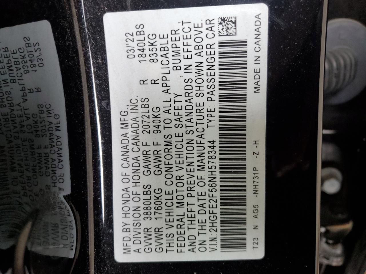 2022 HONDA CIVIC