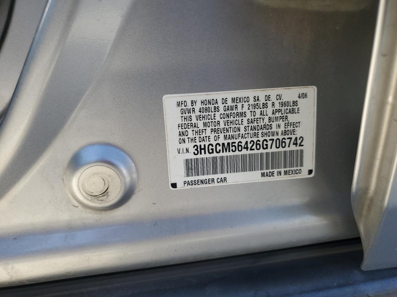 2006 HONDA ACCORD