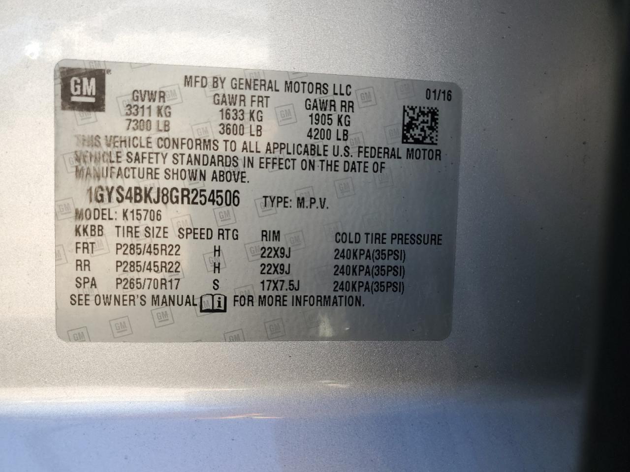 2016 CADILLAC ESCALADE