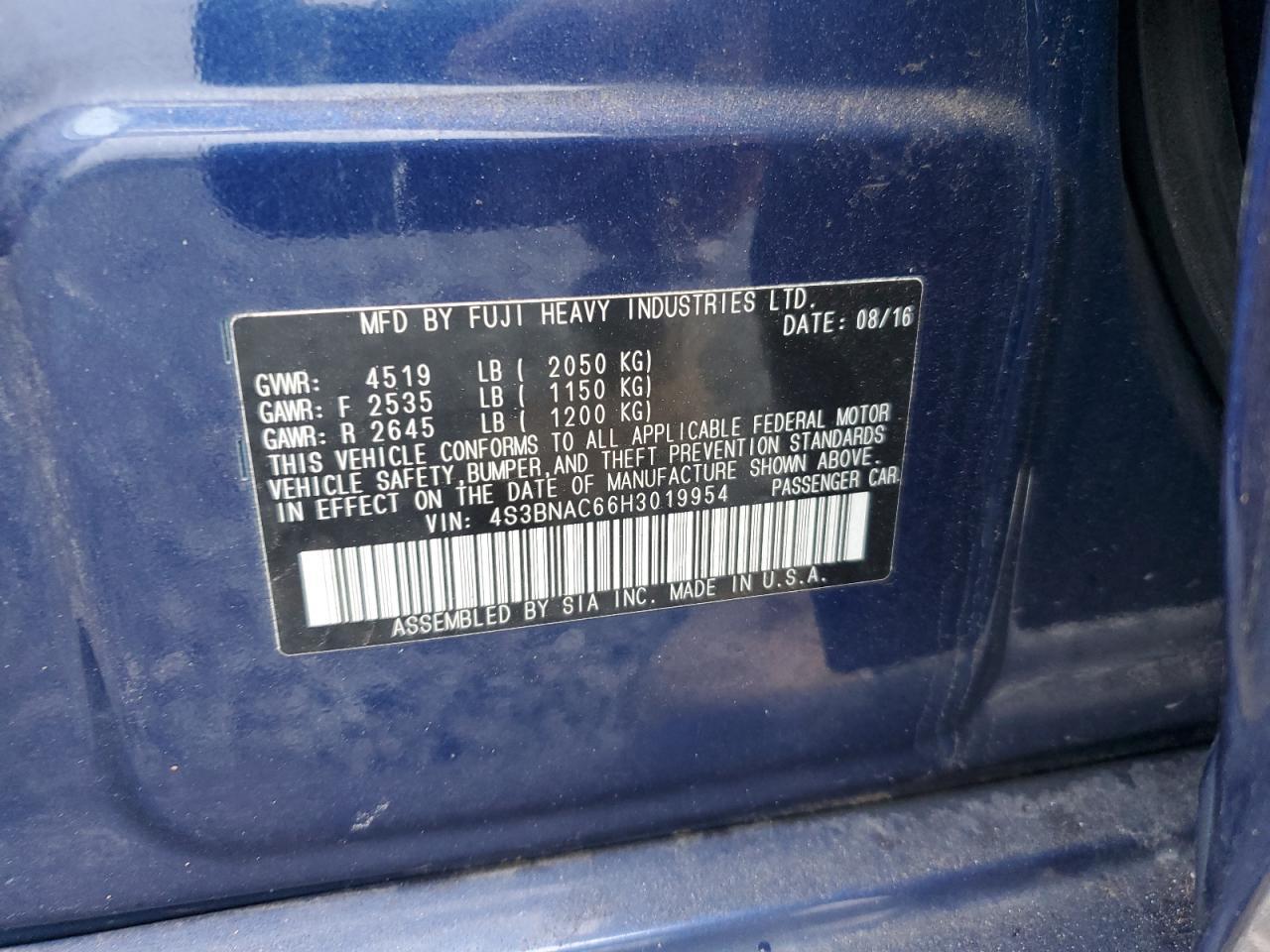 2017 SUBARU Legacy