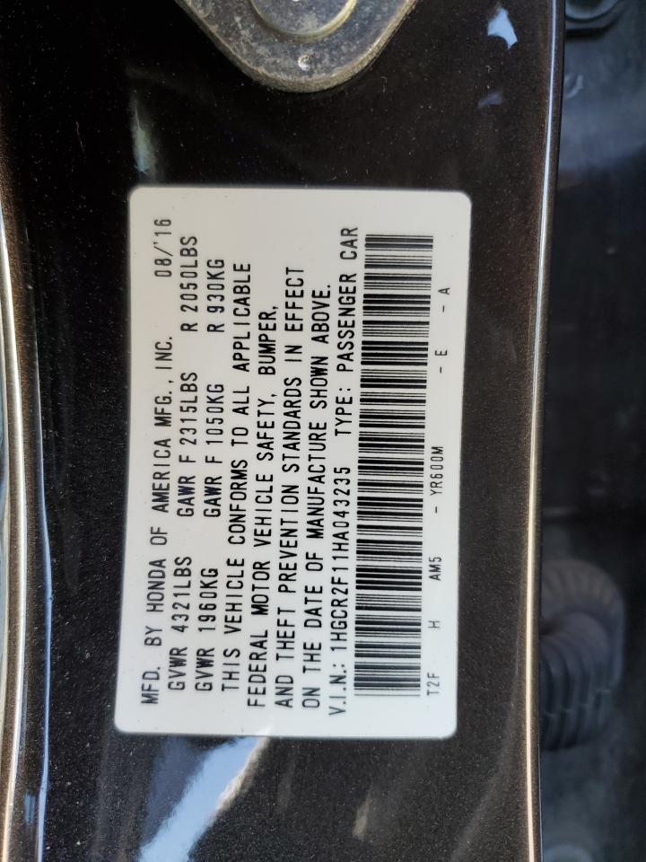 2017 HONDA ACCORD