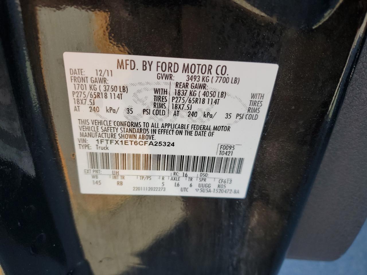 2012 FORD F-150