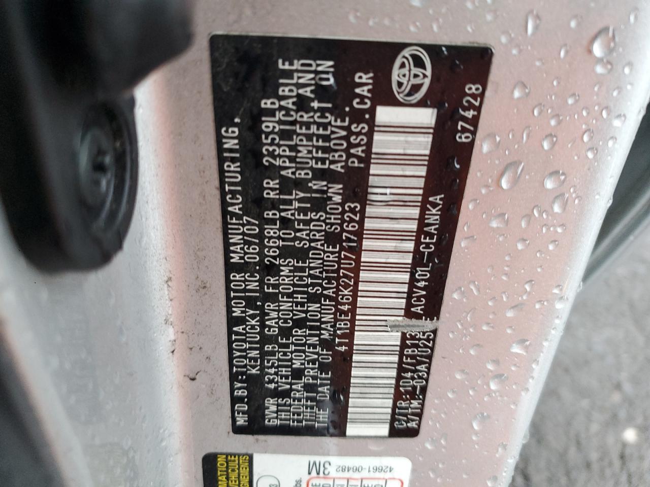 2007 TOYOTA CAMRY