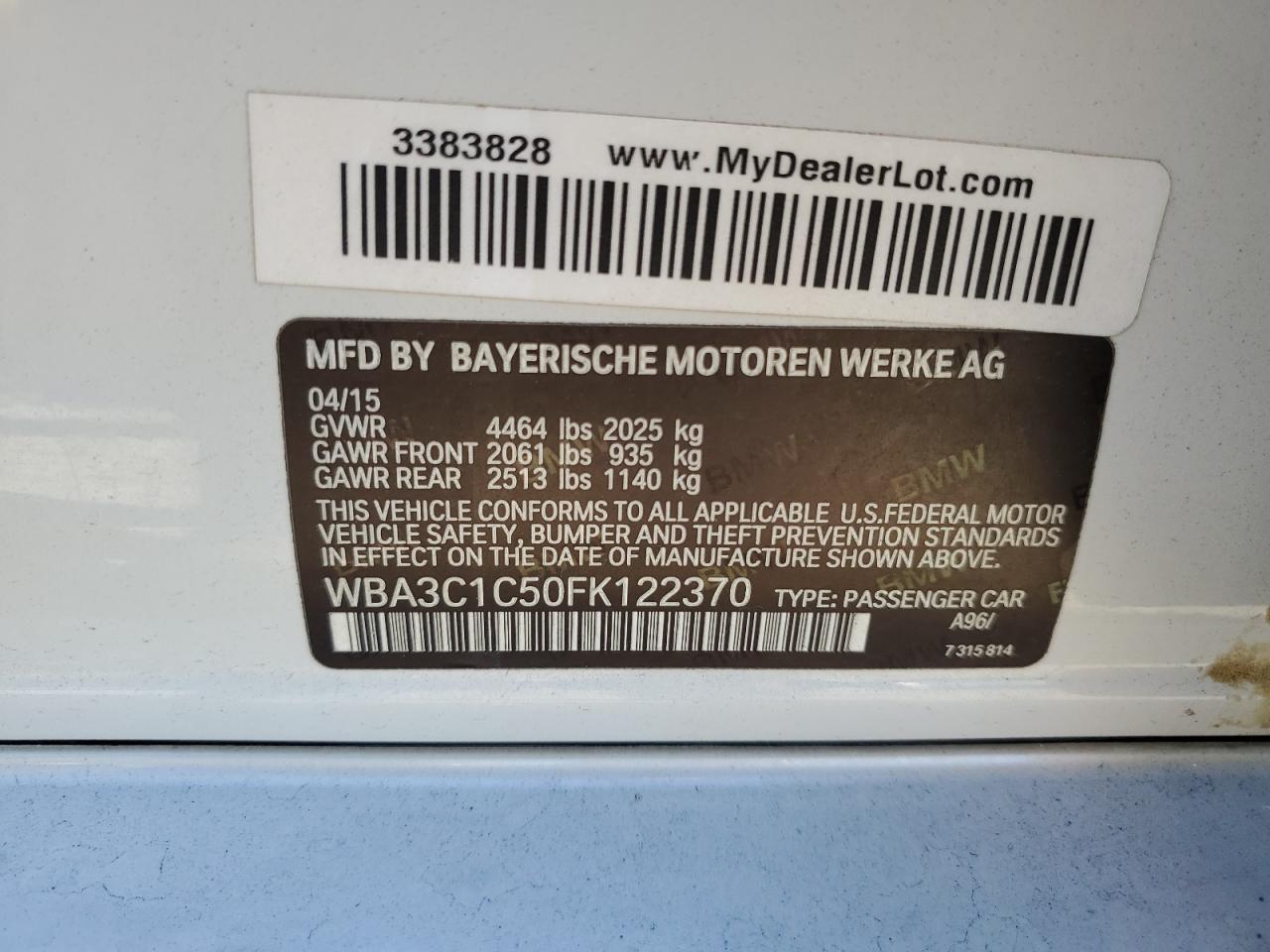 2015 BMW 3 SERIES