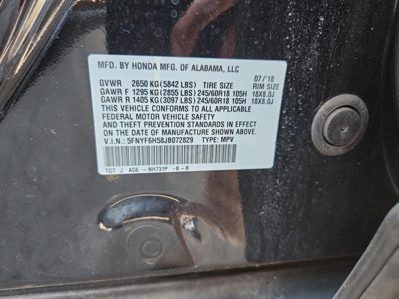 2018 HONDA PILOT