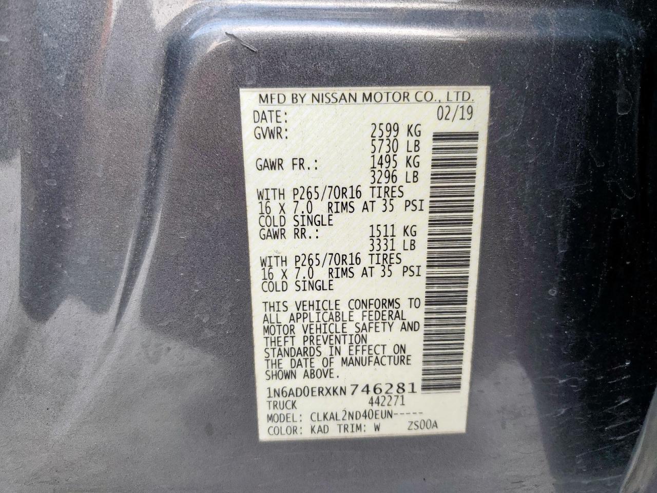 2019 NISSAN Frontier