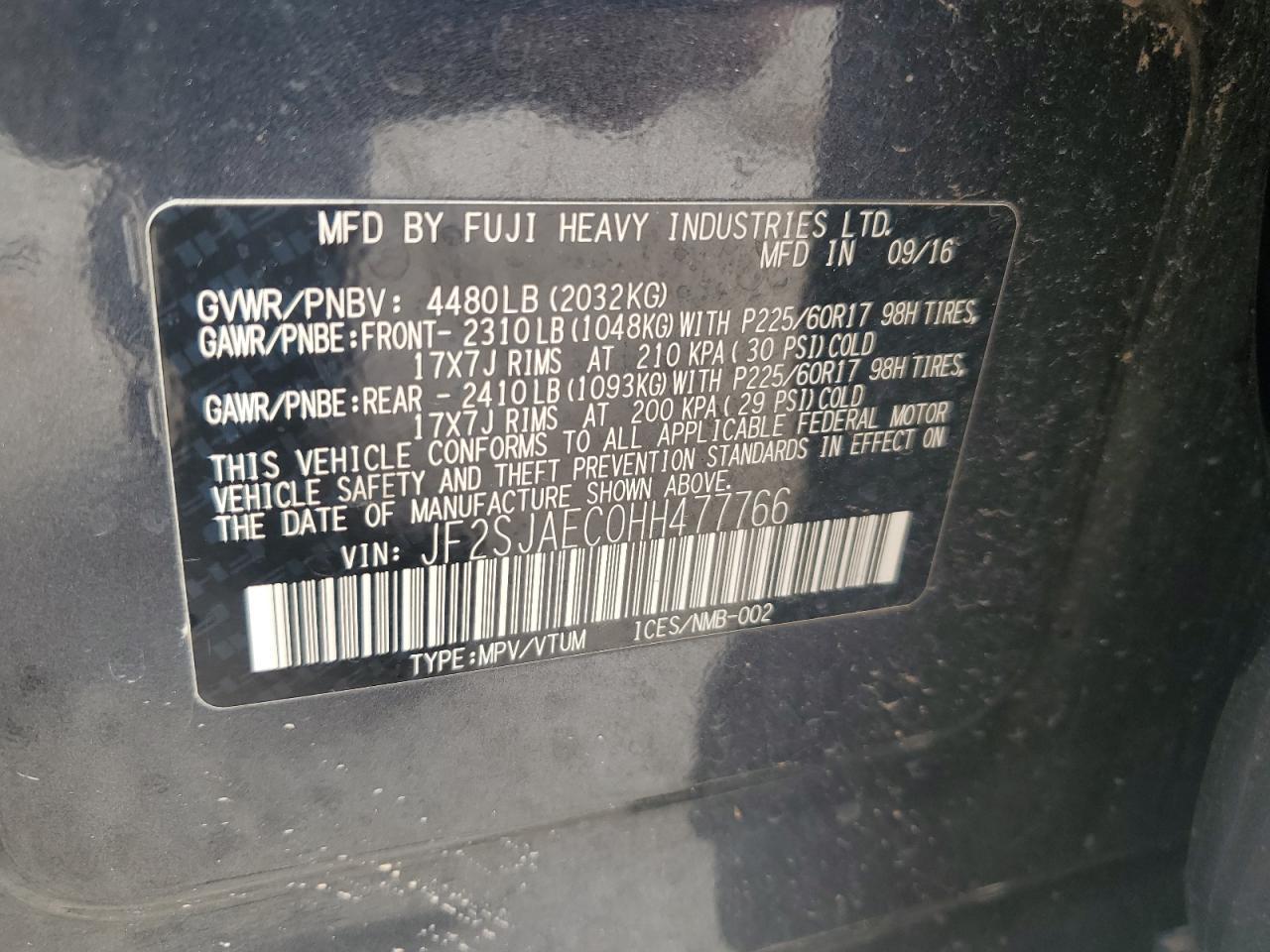 2017 SUBARU FORESTER