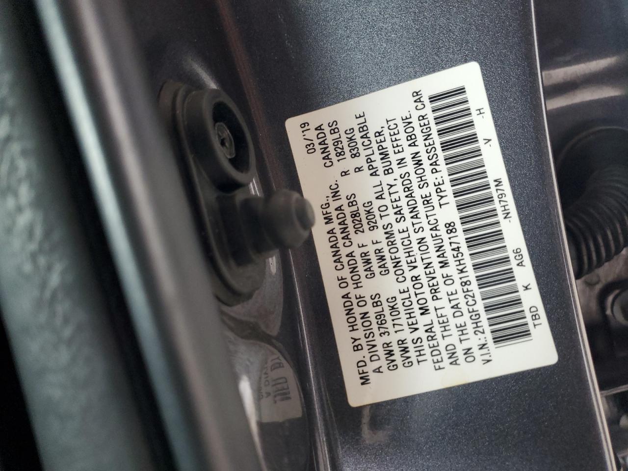 2019 HONDA CIVIC