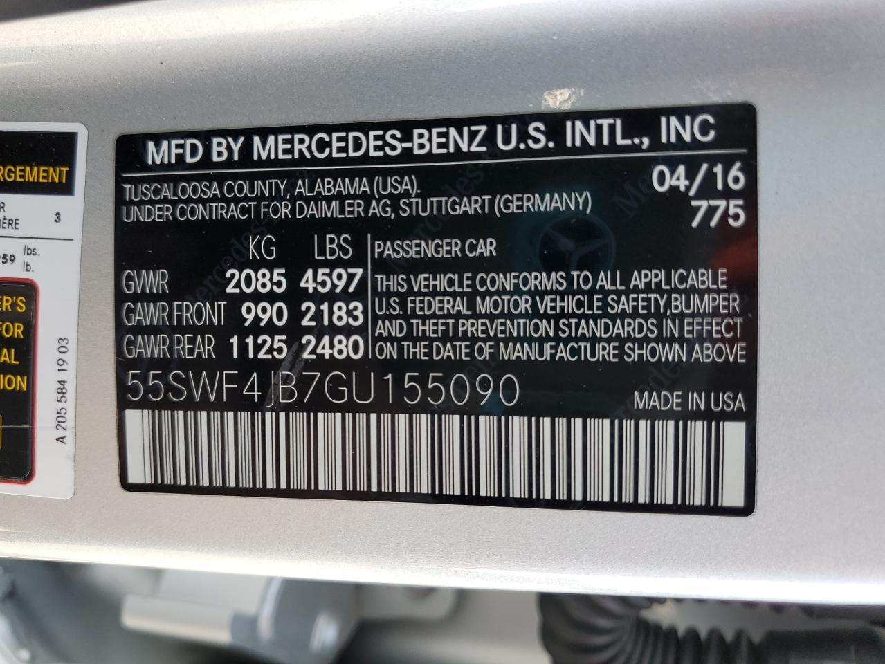 2016 MERCEDES-BENZ C-CLASS