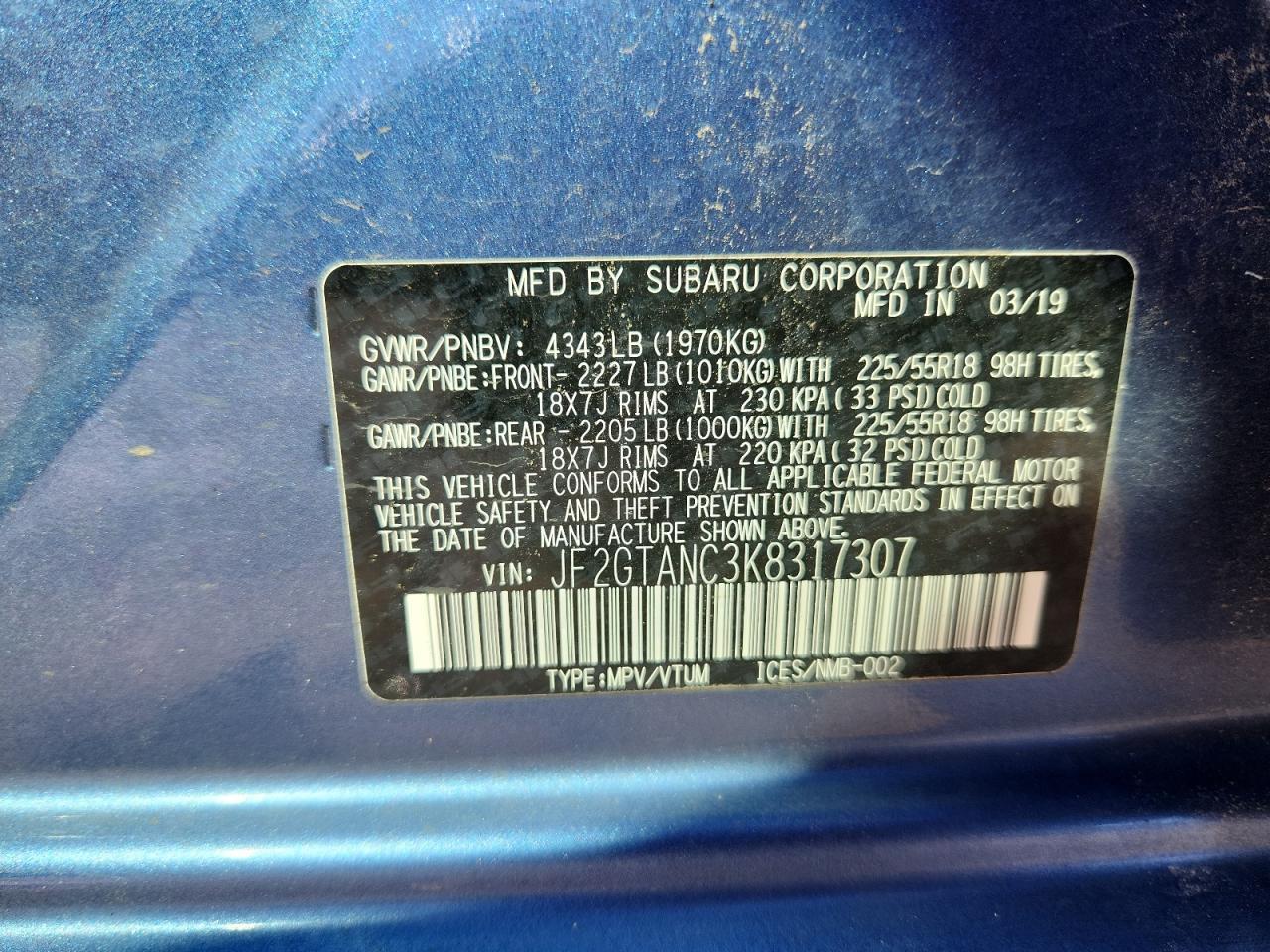2019 SUBARU Crosstrek