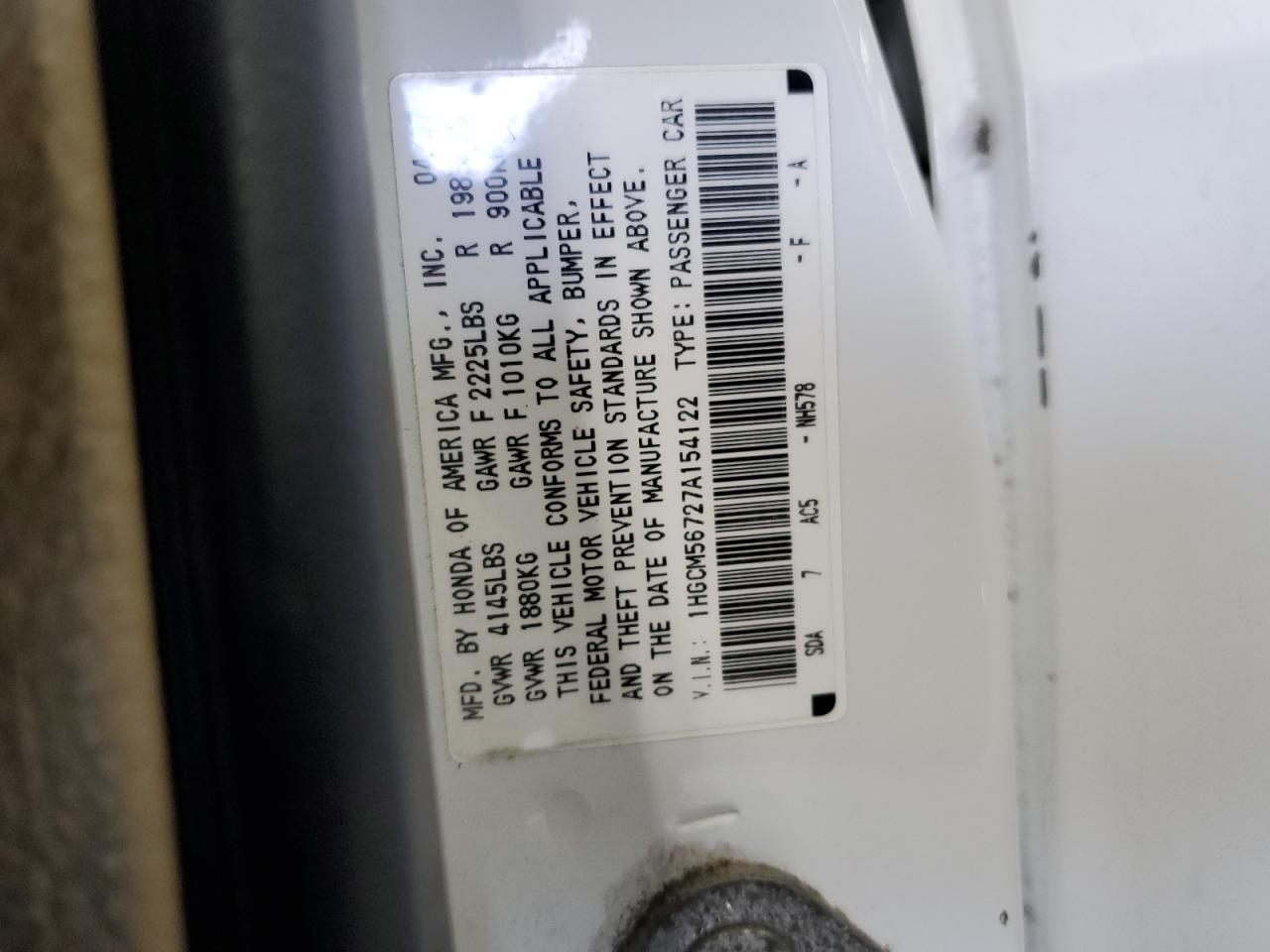 2007 HONDA ACCORD