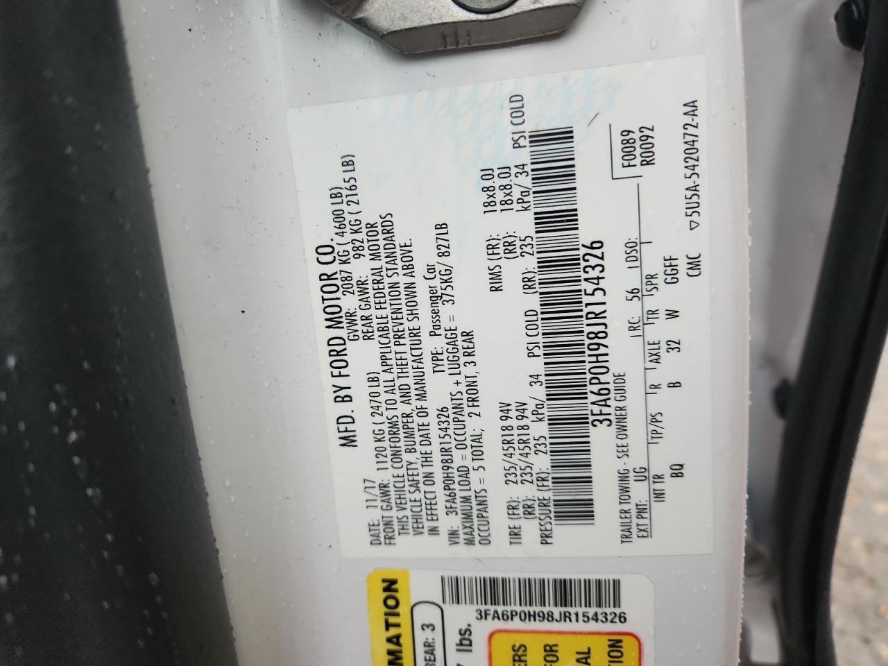 2018 FORD FUSION