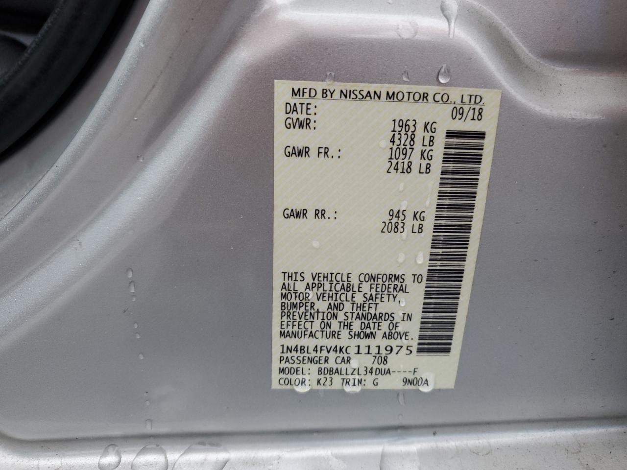 2019 NISSAN ALTIMA
