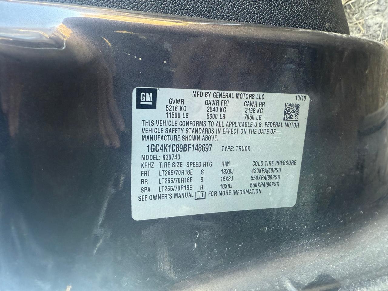 2011 CHEVROLET 3500
