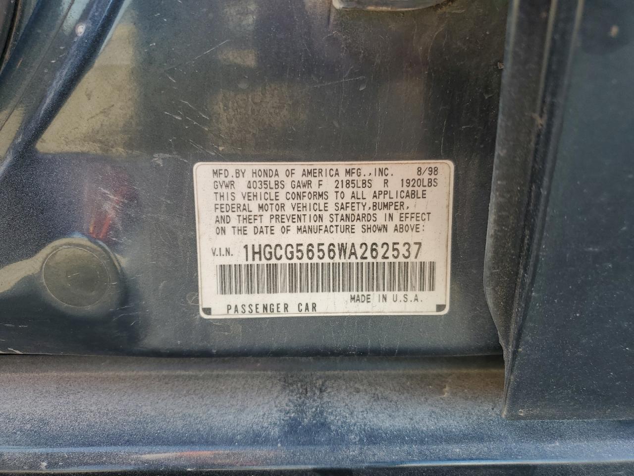 1998 HONDA ACCORD