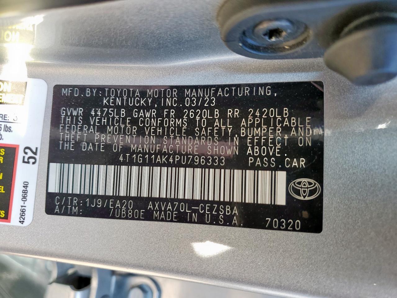 2023 TOYOTA CAMRY