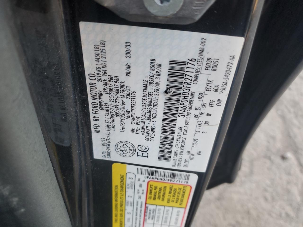 2015 FORD FUSION