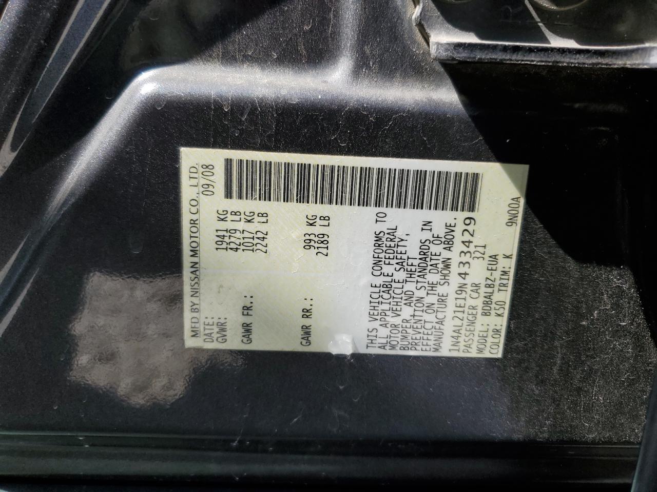2009 NISSAN ALTIMA