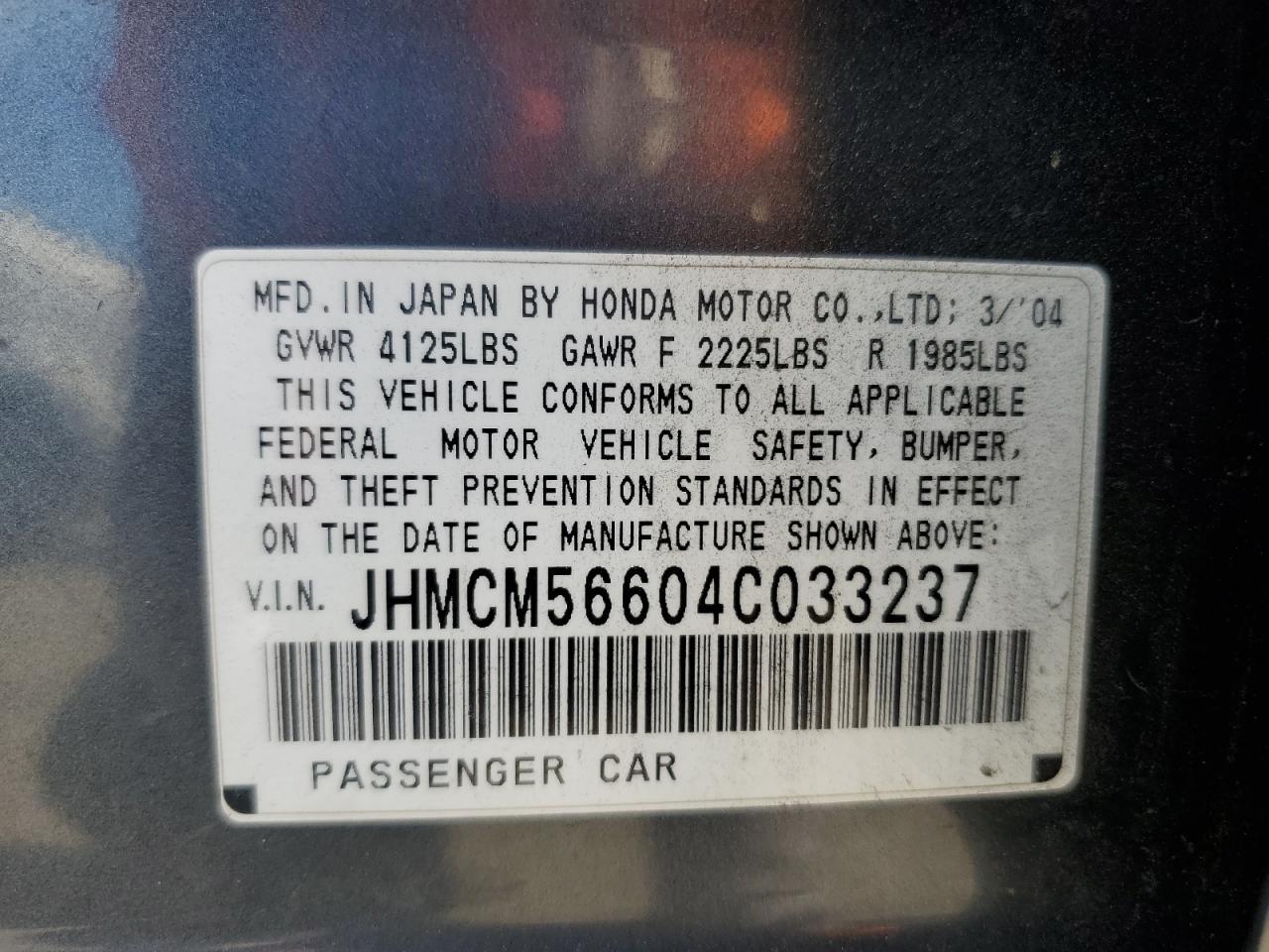 2004 HONDA ACCORD