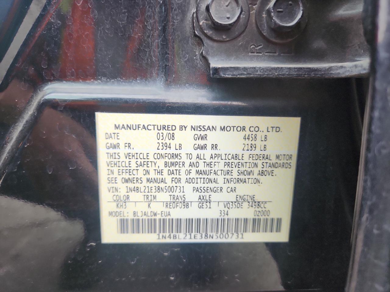 2008 NISSAN ALTIMA