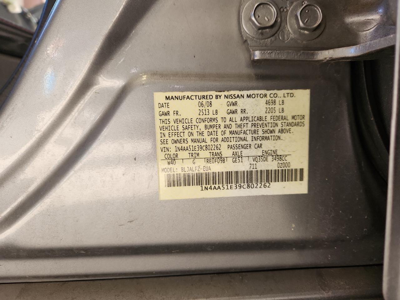 2009 NISSAN Maxima