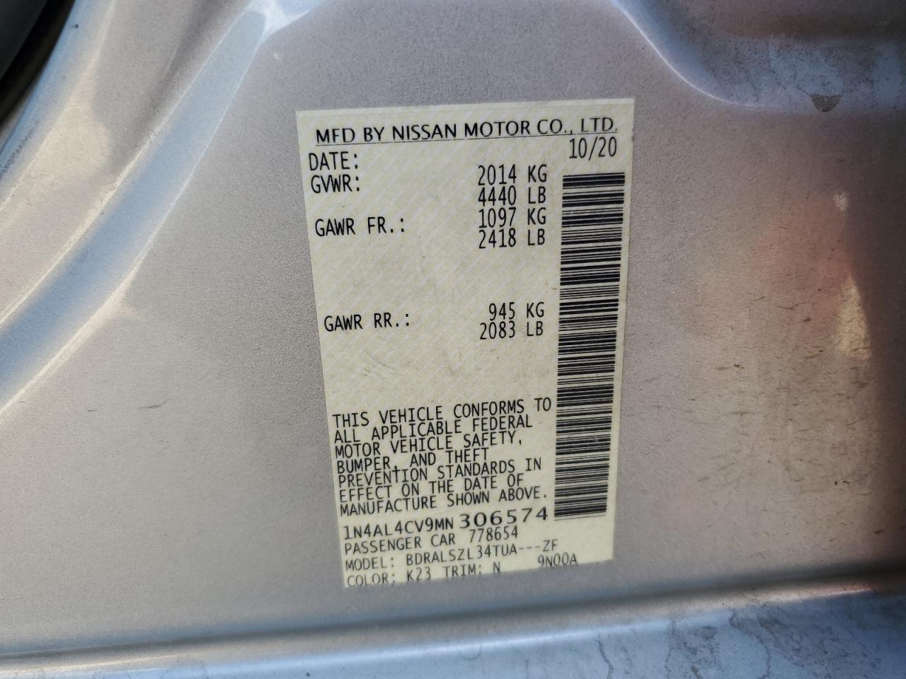 2021 NISSAN ALTIMA