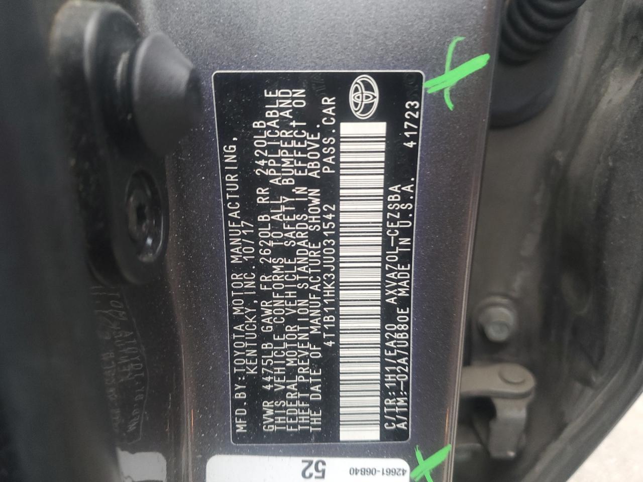 2018 TOYOTA CAMRY