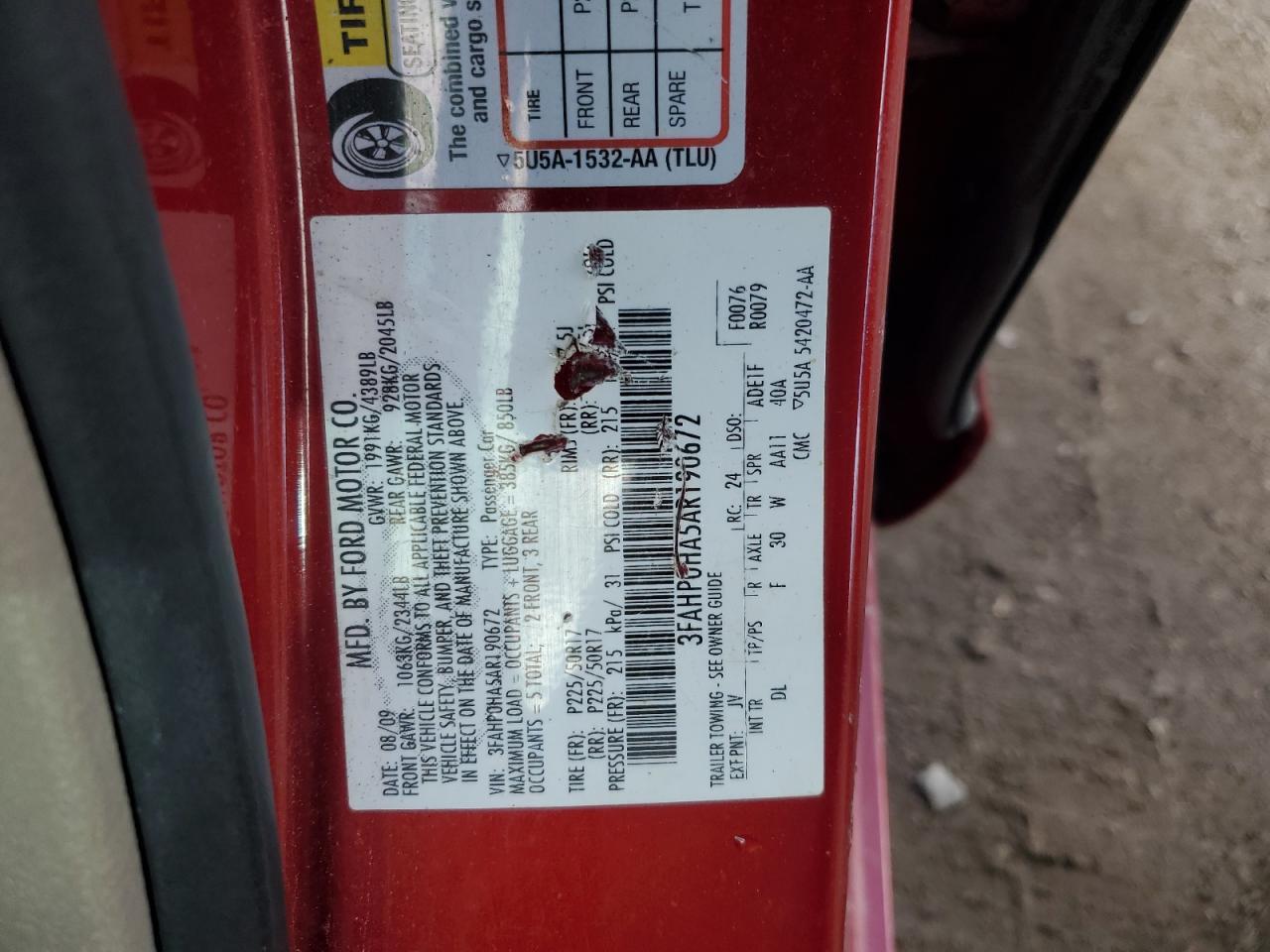 2010 FORD FUSION