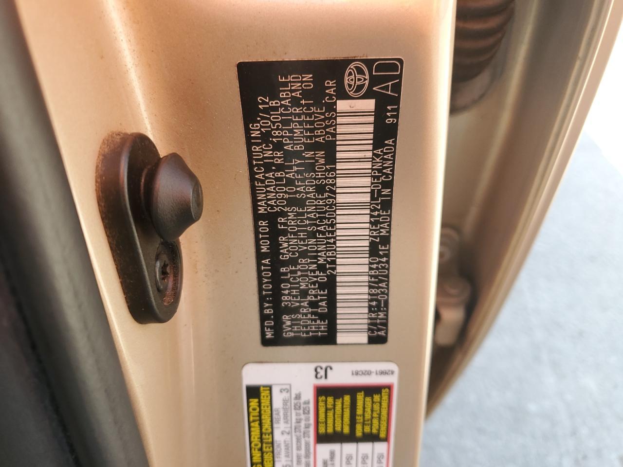2013 TOYOTA COROLLA