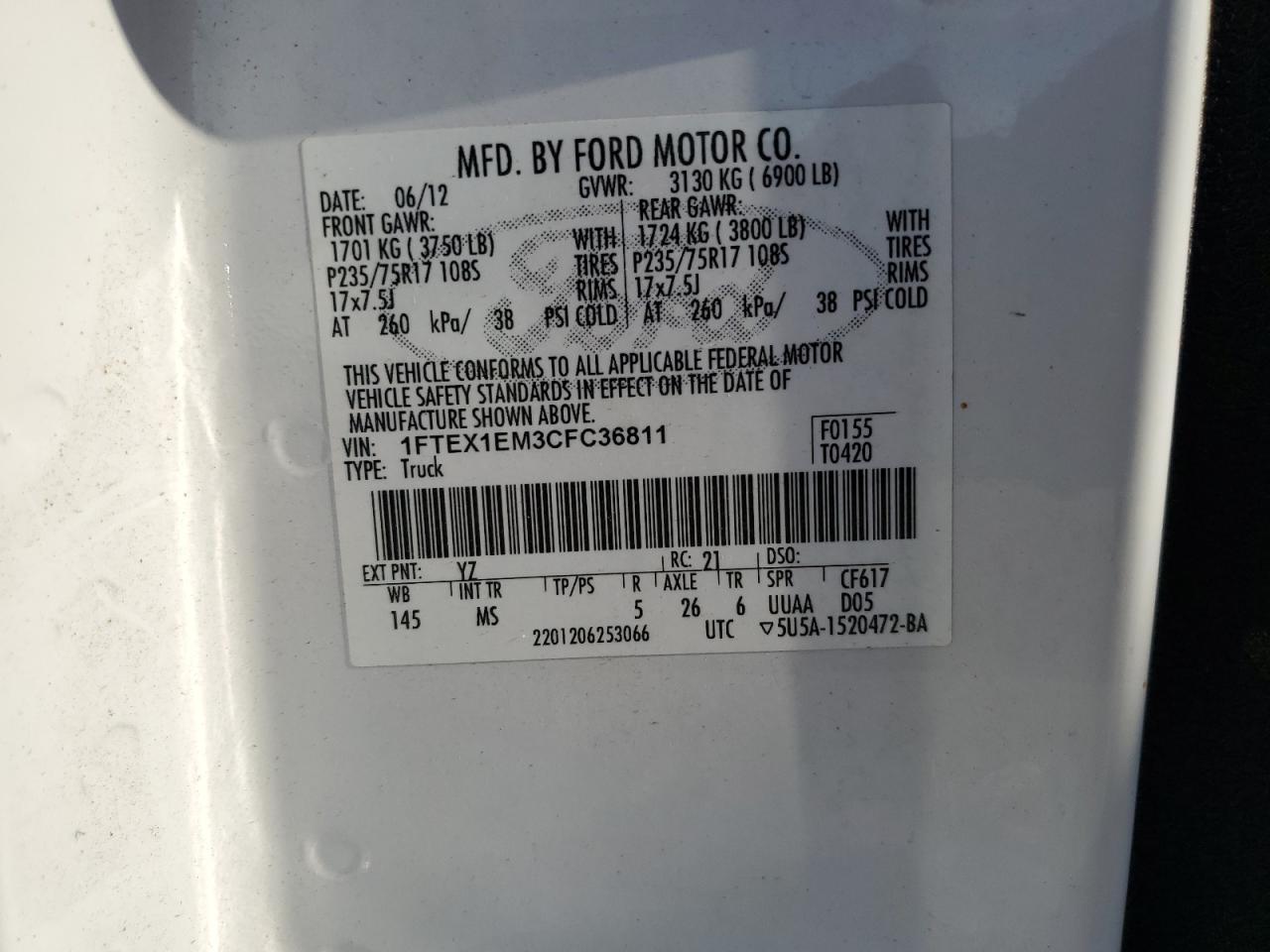 2012 FORD F-150