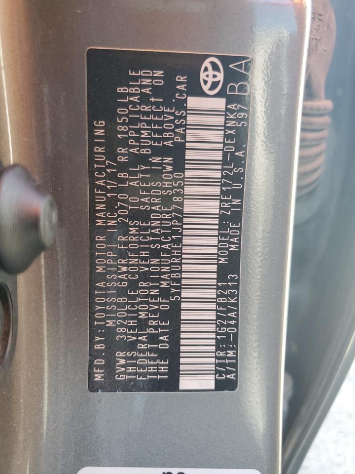 2018 TOYOTA COROLLA