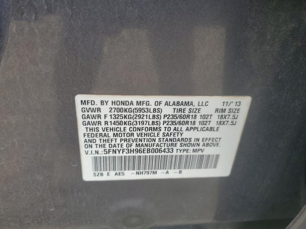 2014 HONDA PILOT